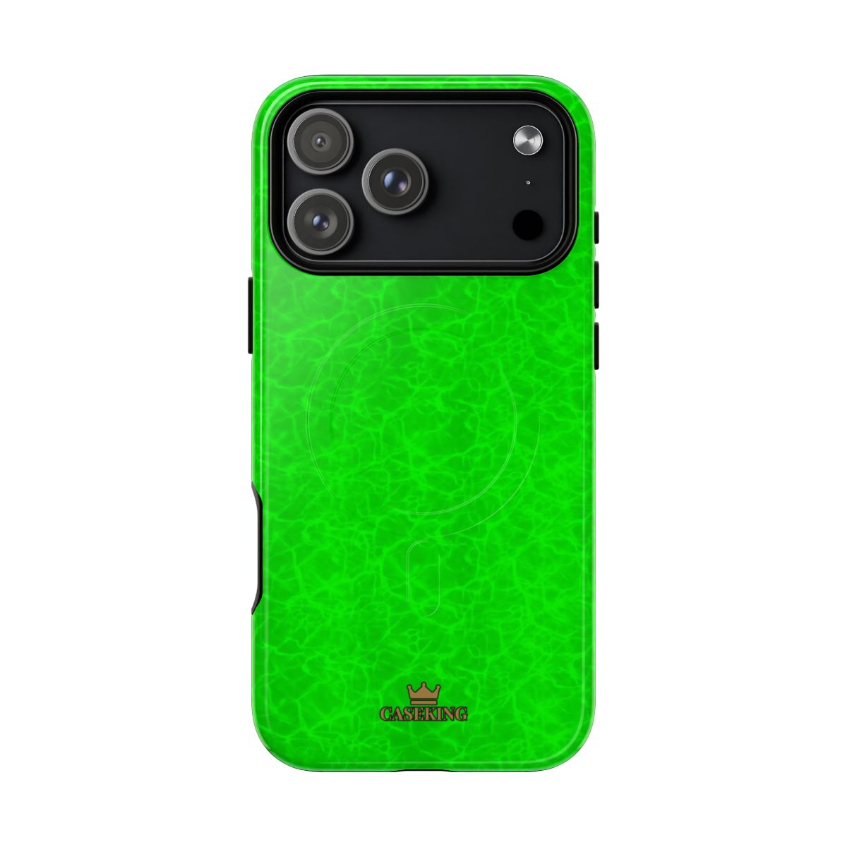 Neon Lime Marble MagSafe-compatible tough case on iPhone 18 Pro Max, glossy finish