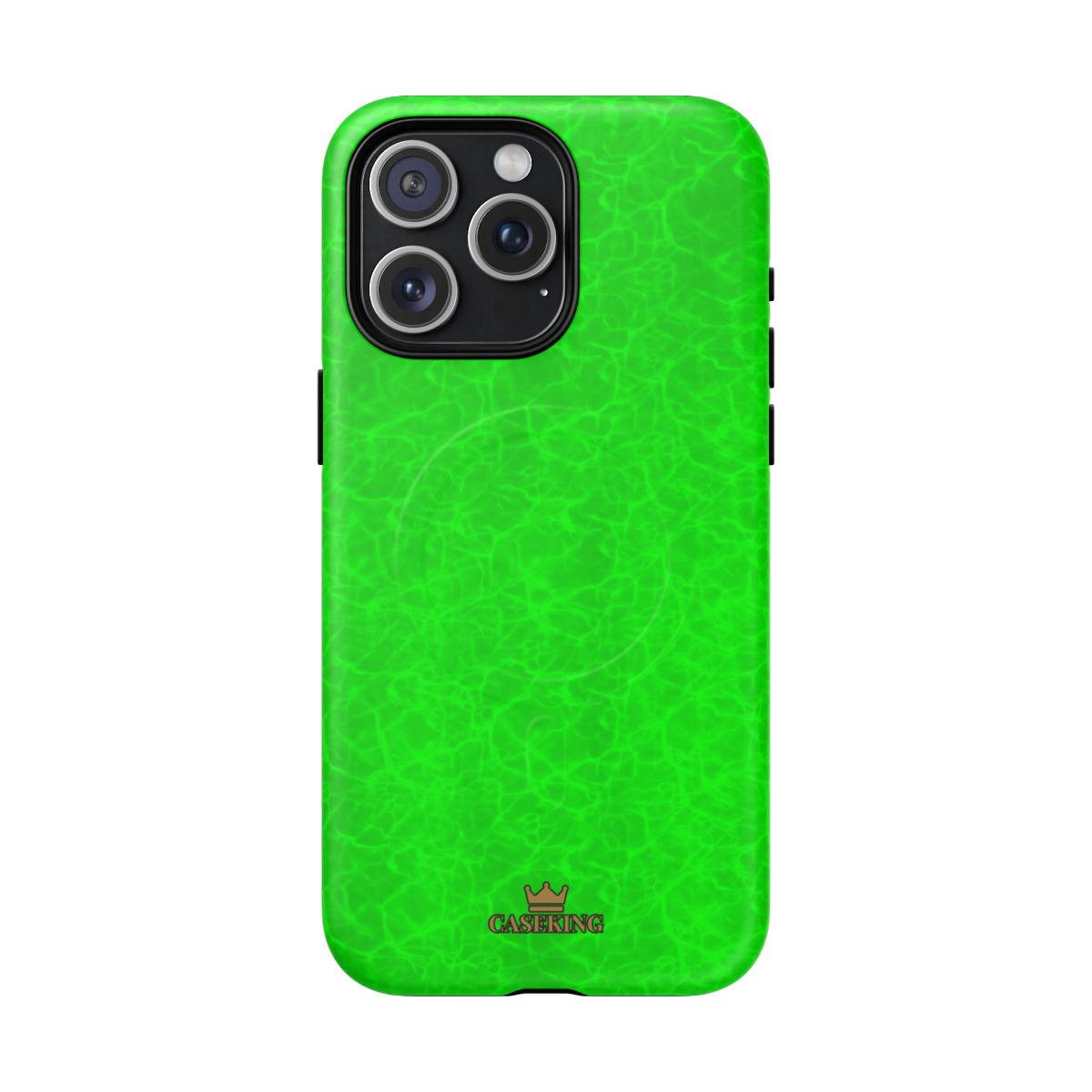 Neon Lime Marble MagSafe-compatible tough case on iPhone 15 Pro Max, matte finish
