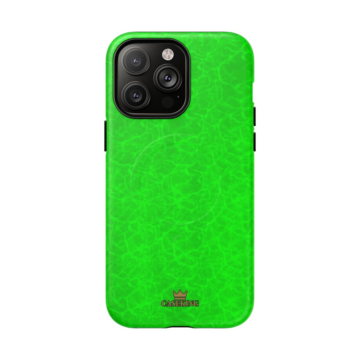 Neon Lime Marble MagSafe-compatible tough case on iPhone 14 Pro Max, matte finish