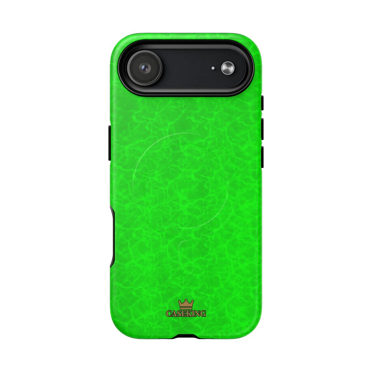 Neon Lime Marble MagSafe-compatible tough case on iPhone 17 Air, matte finish
