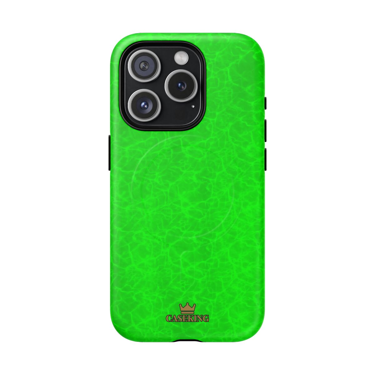 Neon Lime Marble MagSafe-compatible tough case on iPhone 15 Pro, matte finish