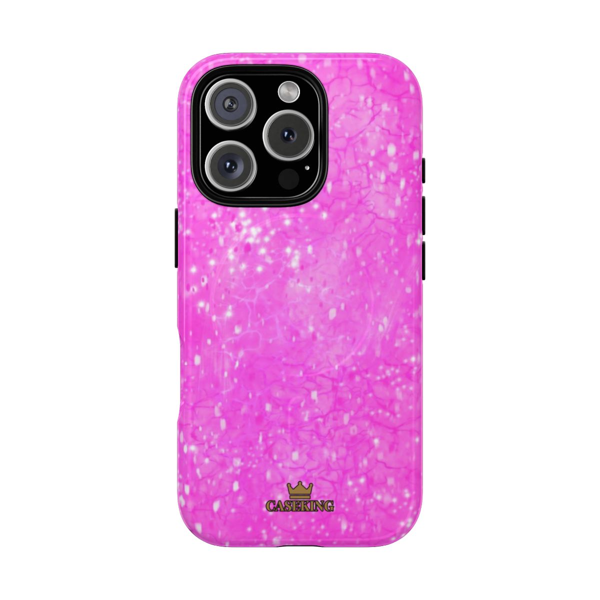 Pink Diamond MagSafe-compatible tough case on iPhone 16 Pro, glossy finish