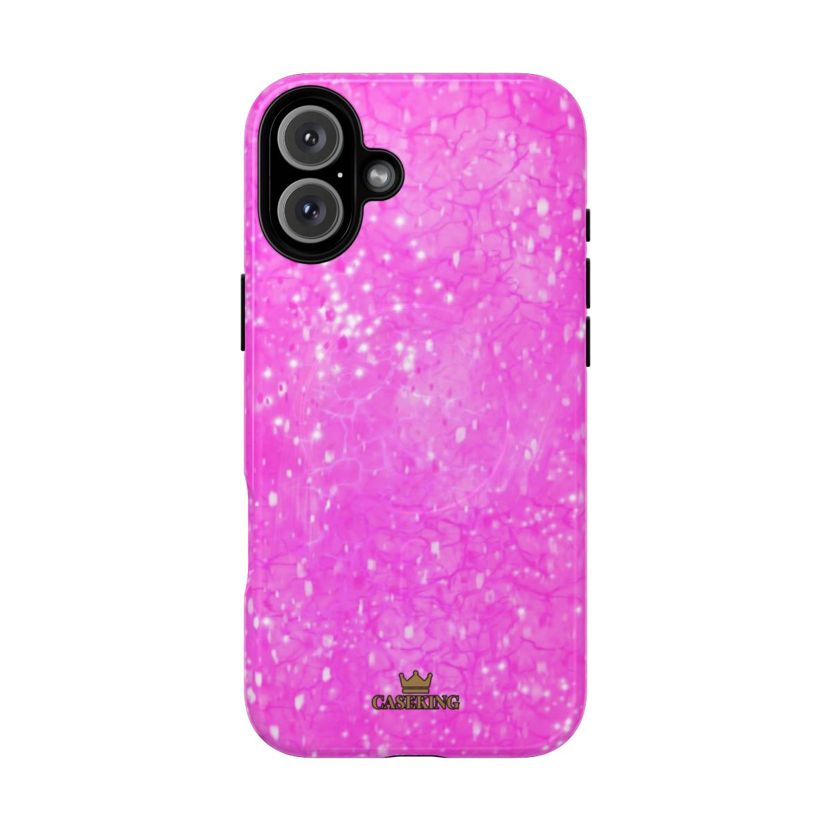 Pink Diamond MagSafe-compatible tough case on iPhone 16 Plus, glossy finish