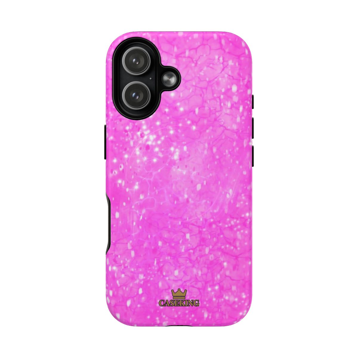 Pink Diamond MagSafe-compatible tough case on iPhone 17, matte finish
