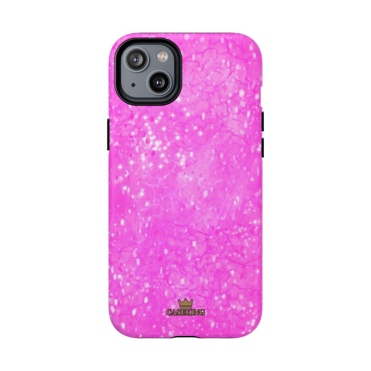 Pink Diamond MagSafe-compatible tough case on iPhone 14 Plus, matte finish