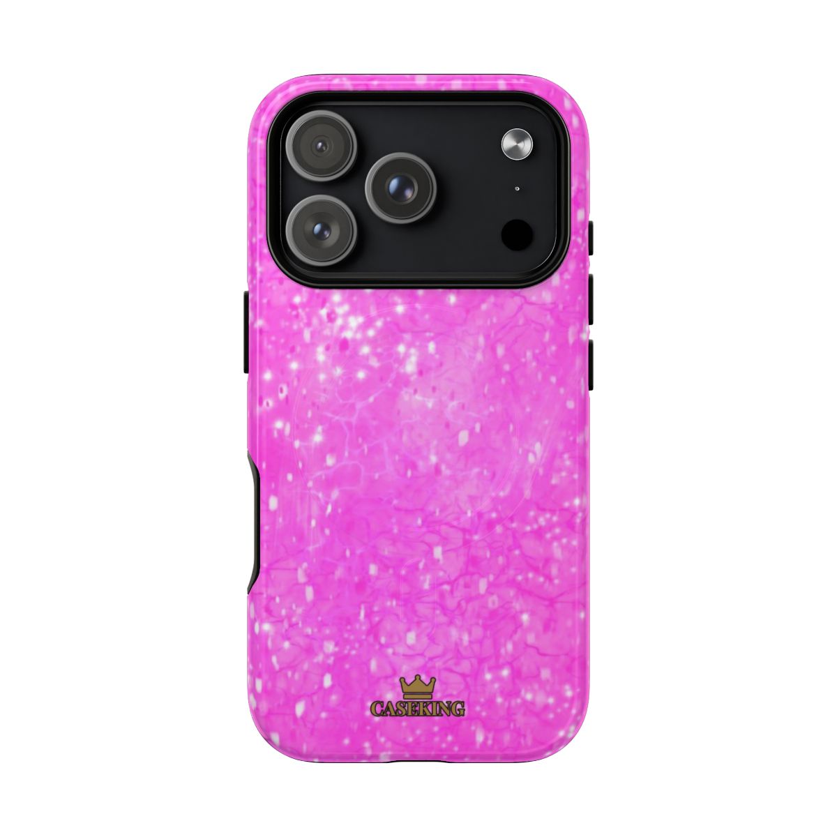 Pink Diamond MagSafe-compatible tough case on iPhone 17 Pro, glossy finish