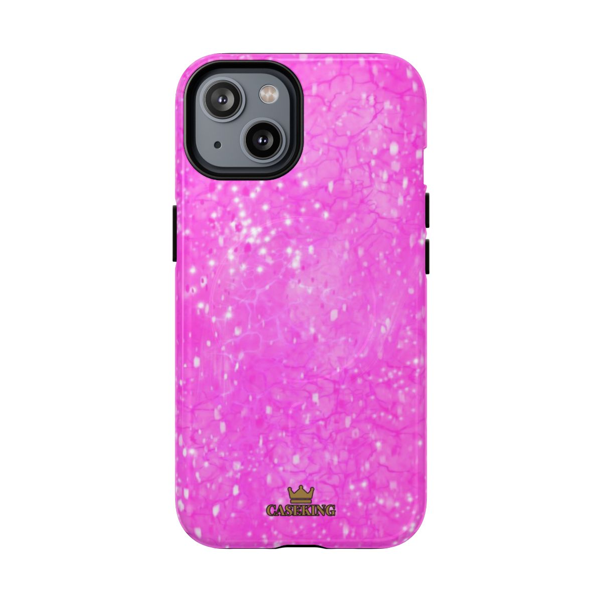 Pink Diamond MagSafe-compatible tough case on iPhone 14, glossy finish