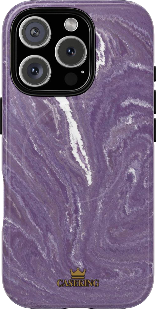 CASEKING purple marble MagSafe-compatible tough case