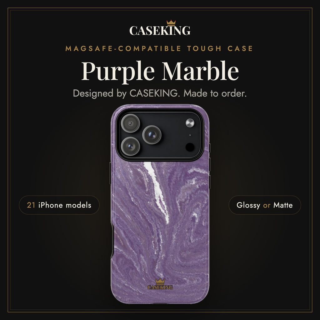 Purple Marble MagSafe-compatible tough case infographic 1: Hero