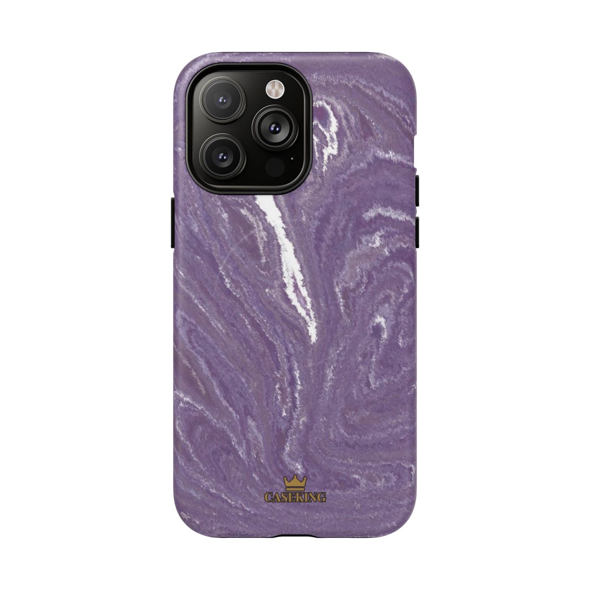 Purple Marble MagSafe-compatible tough case on iPhone 14 Pro Max, matte finish