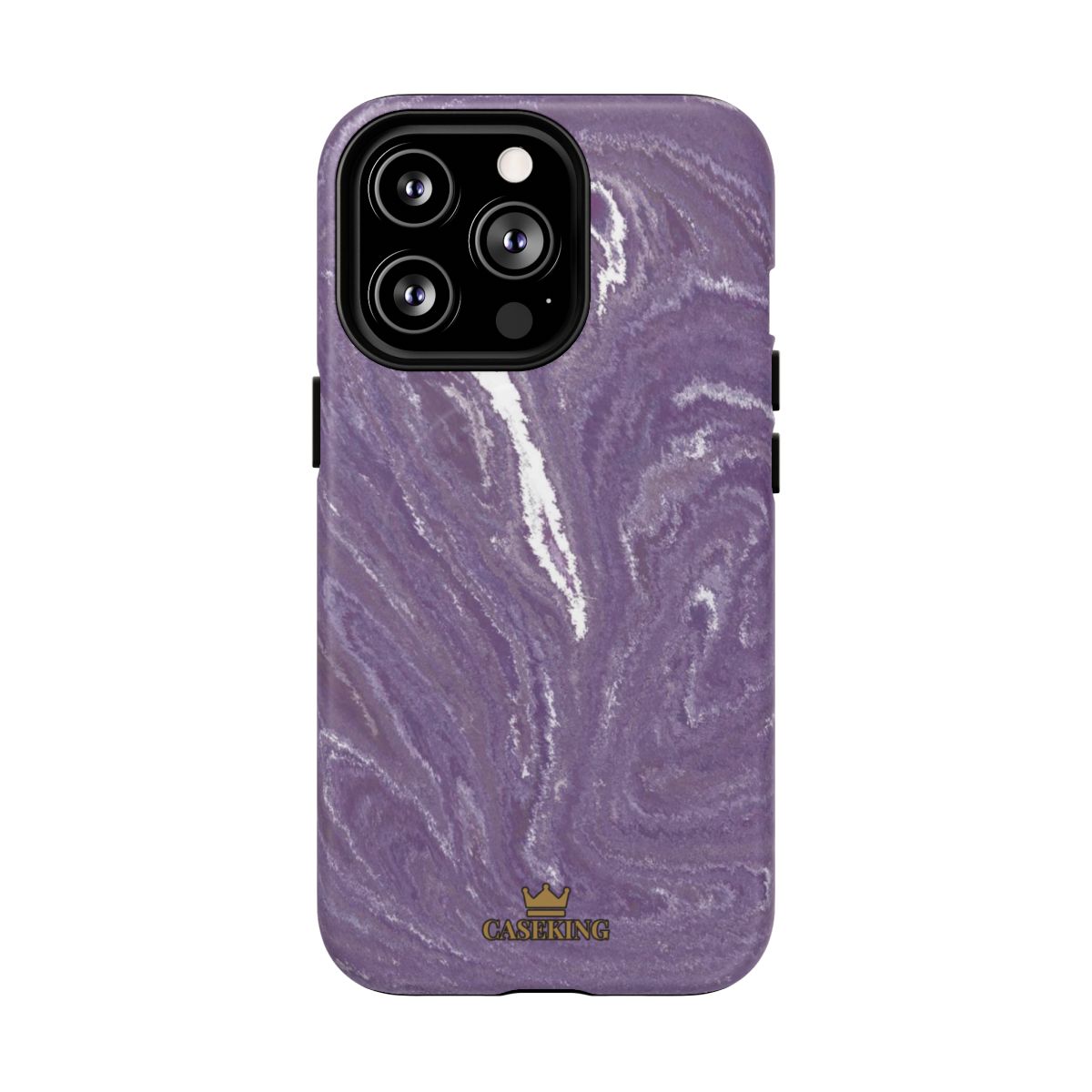 Purple Marble MagSafe-compatible tough case on iPhone 13 Pro, matte finish