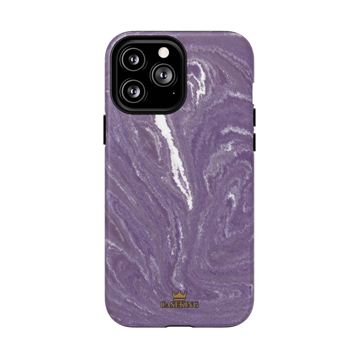 Purple Marble MagSafe-compatible tough case on iPhone 13 Pro Max, matte finish