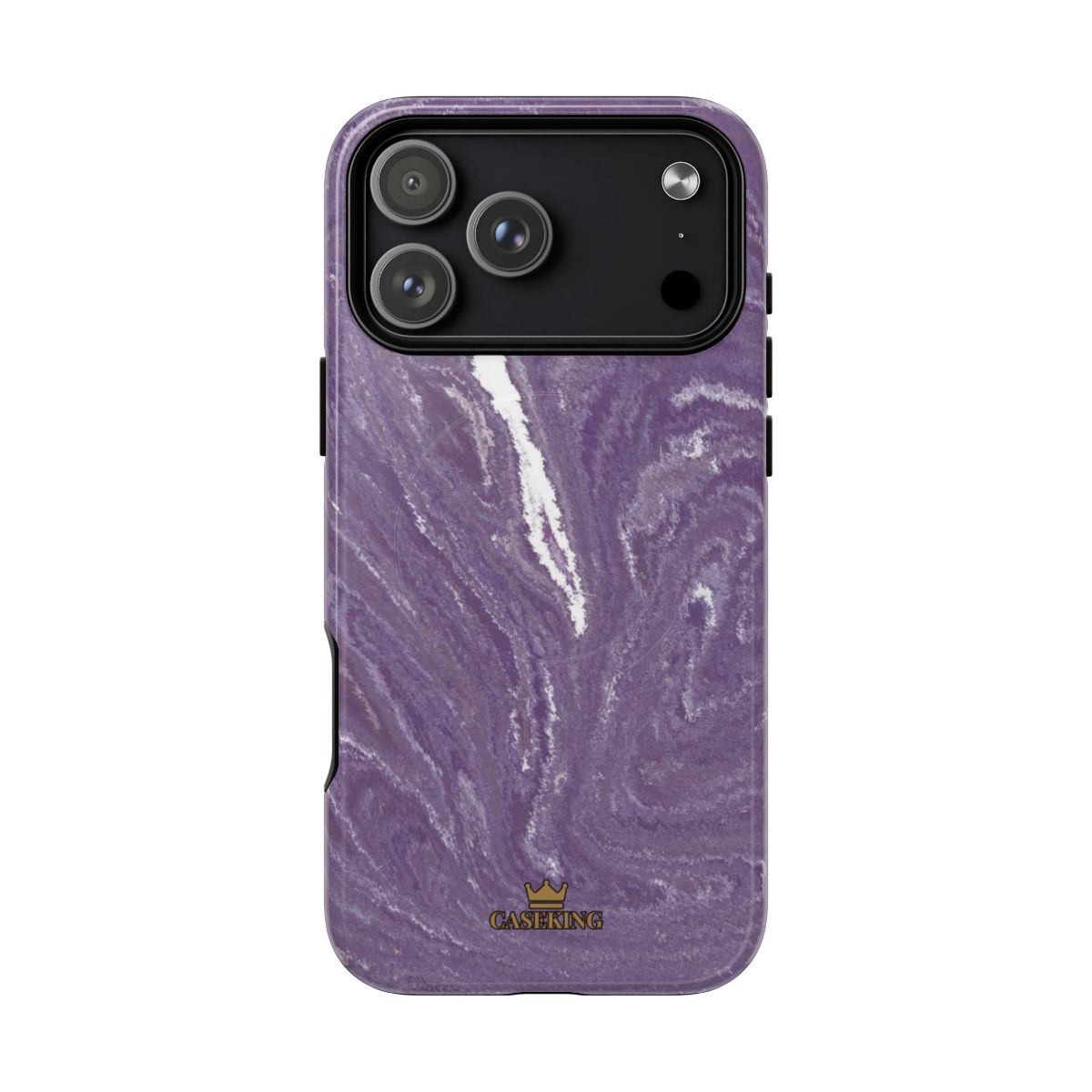 Purple Marble MagSafe-compatible tough case on iPhone 18 Pro Max, glossy finish