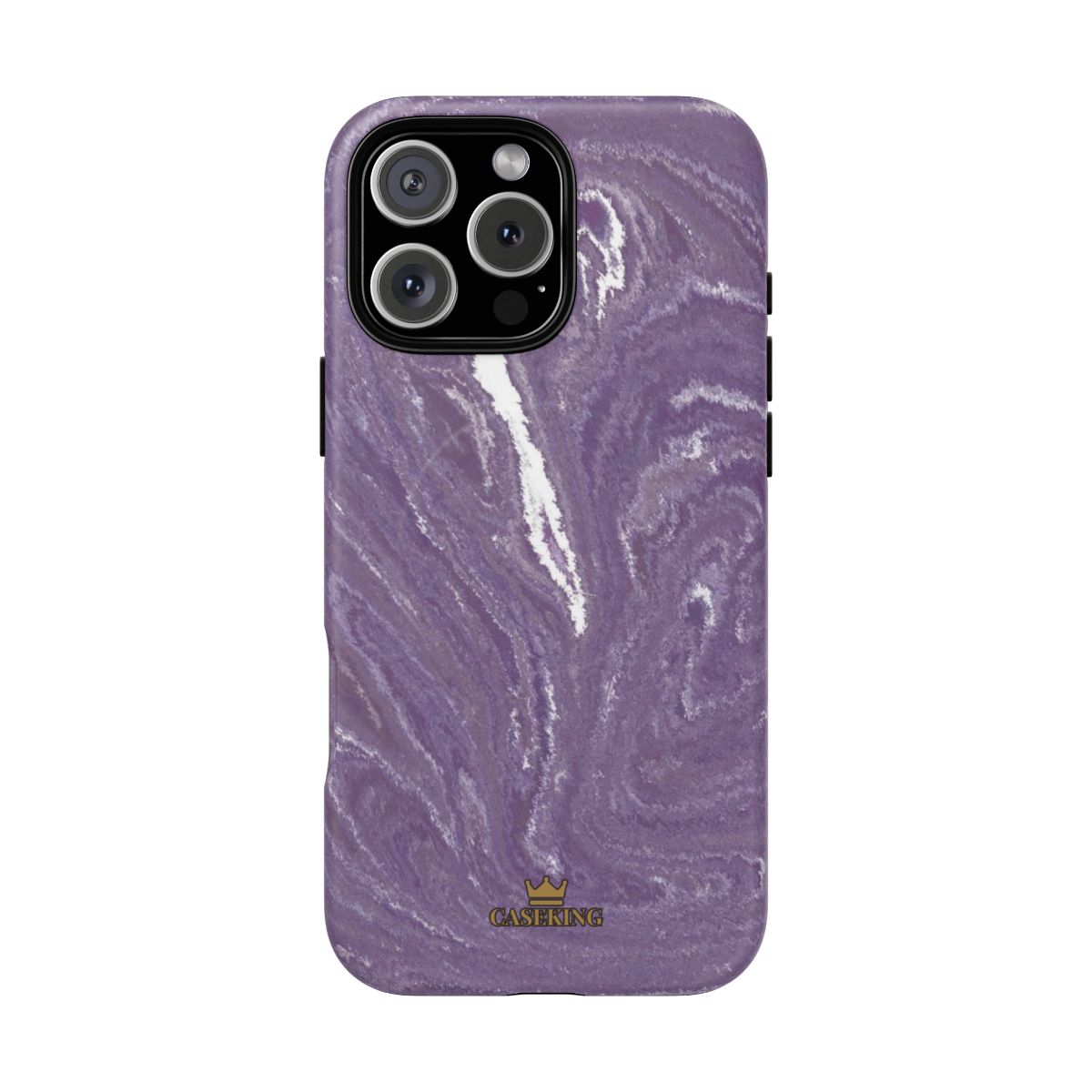 Purple Marble MagSafe-compatible tough case on iPhone 16 Pro Max, matte finish