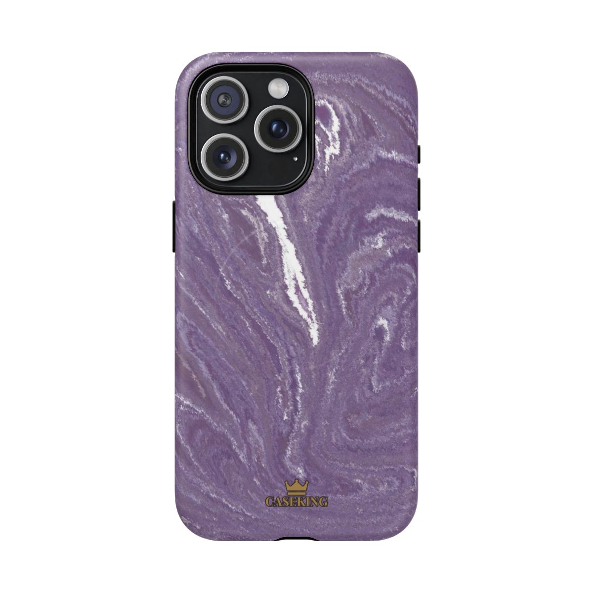 Purple Marble MagSafe-compatible tough case on iPhone 15 Pro Max, matte finish