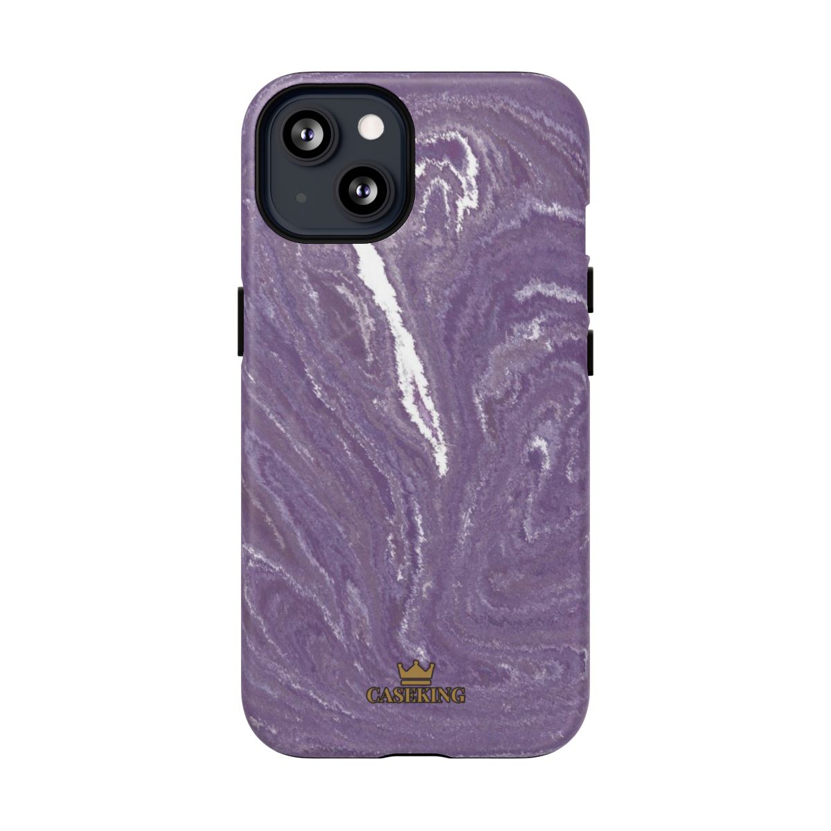 Purple Marble MagSafe-compatible tough case on iPhone 13, matte finish