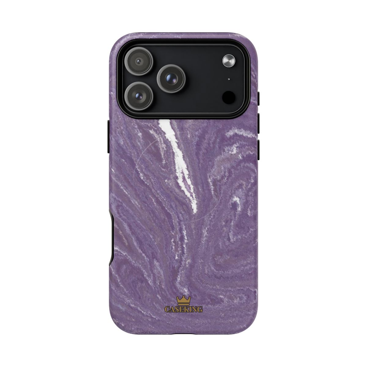 Purple Marble MagSafe-compatible tough case on iPhone 18 Pro Max, matte finish