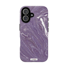 Load image into Gallery viewer, Purple Marble tough case on iPhone 16, matte finish
