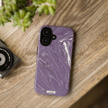 Load image into Gallery viewer, Purple Marble tough case on iPhone 16, matte finish (lifestyle)
