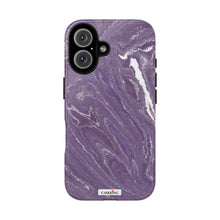Load image into Gallery viewer, Purple Marble tough case on iPhone 16, glossy finish
