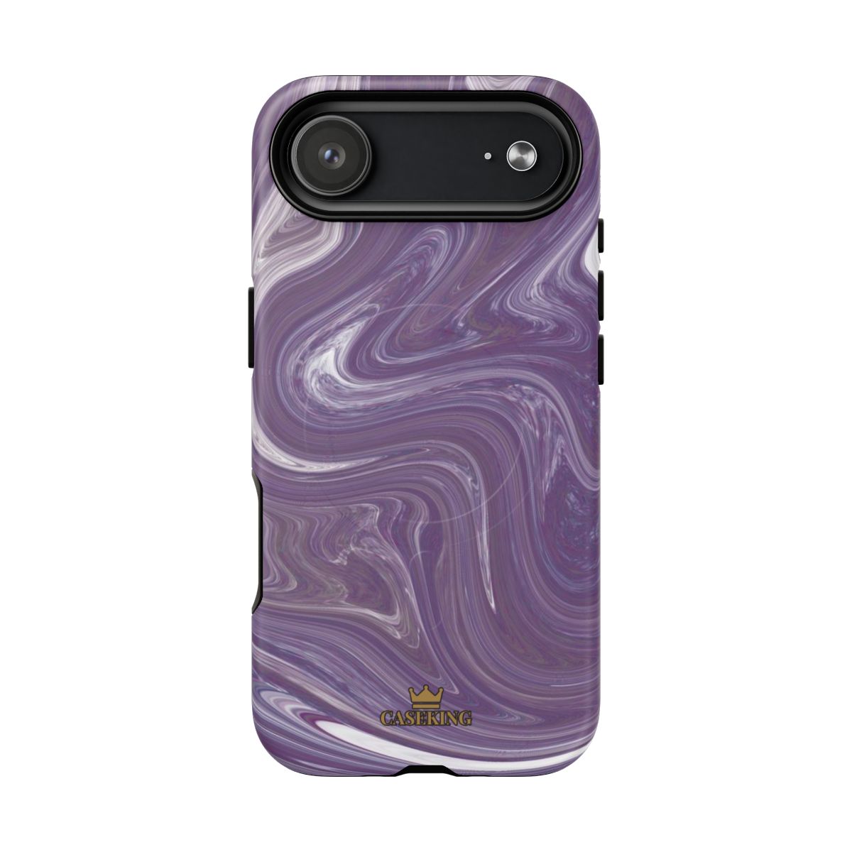 Purple Swirl MagSafe-compatible tough case on iPhone 17 Air, matte finish