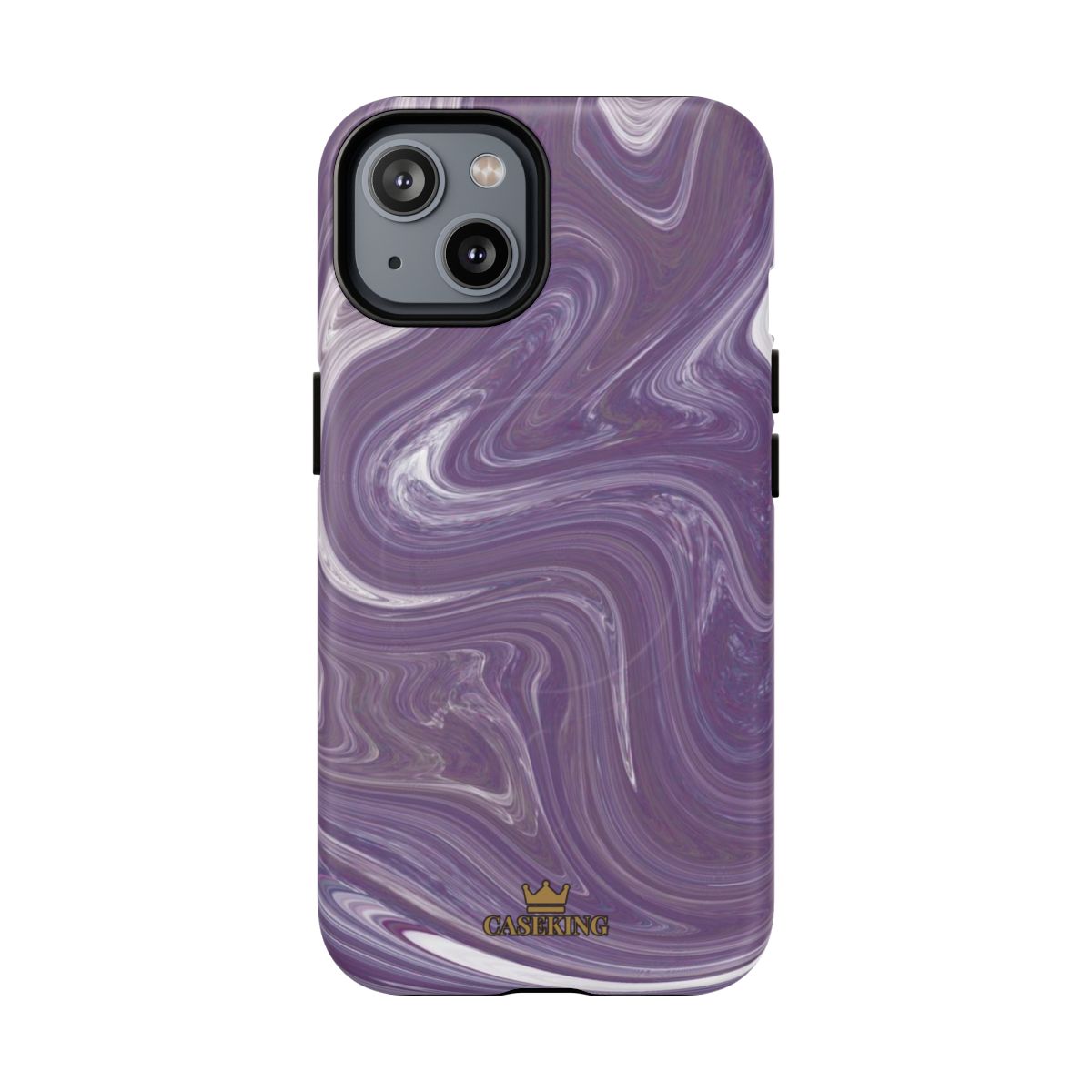 Purple Swirl MagSafe-compatible tough case on iPhone 14, matte finish