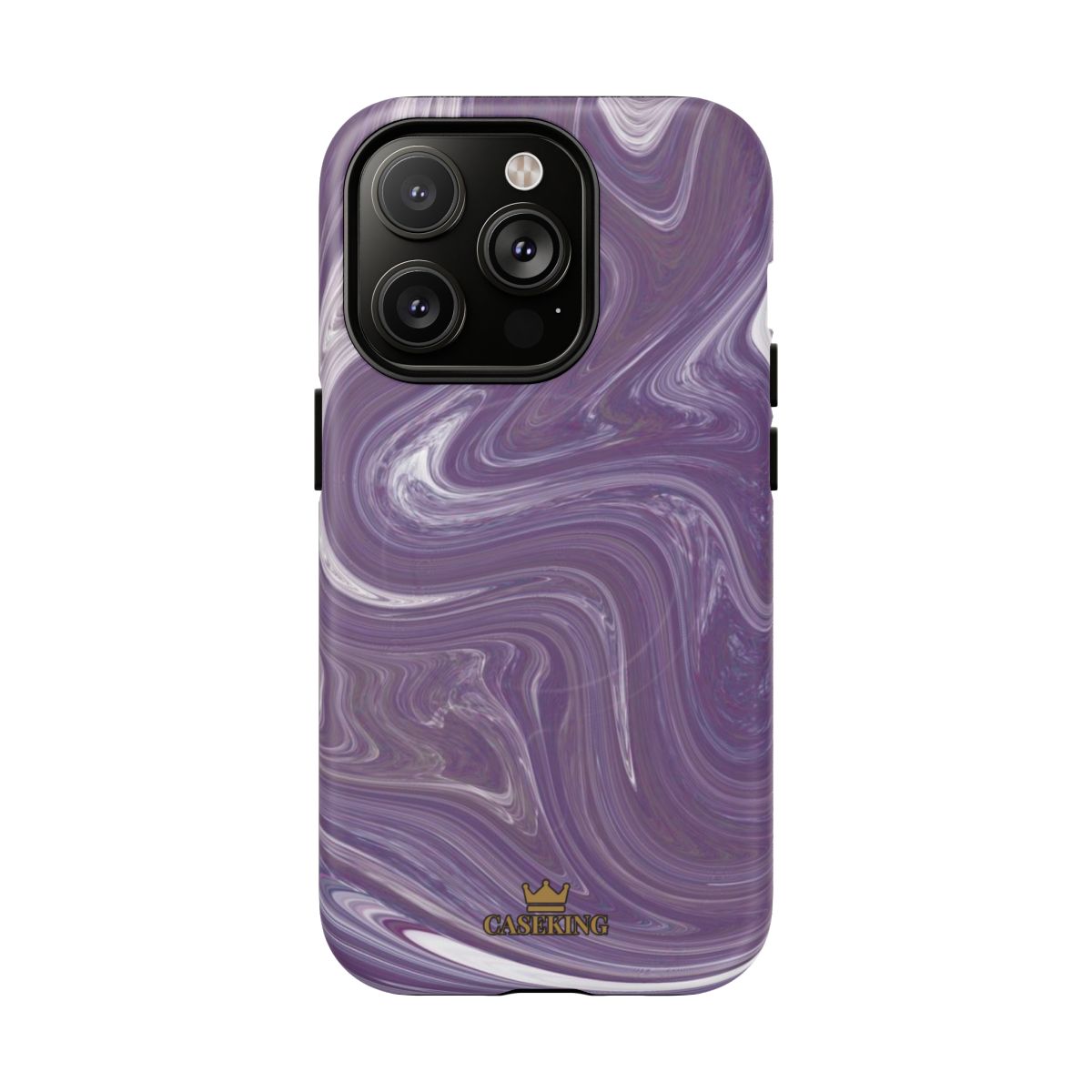Purple Swirl MagSafe-compatible tough case on iPhone 14 Pro, matte finish