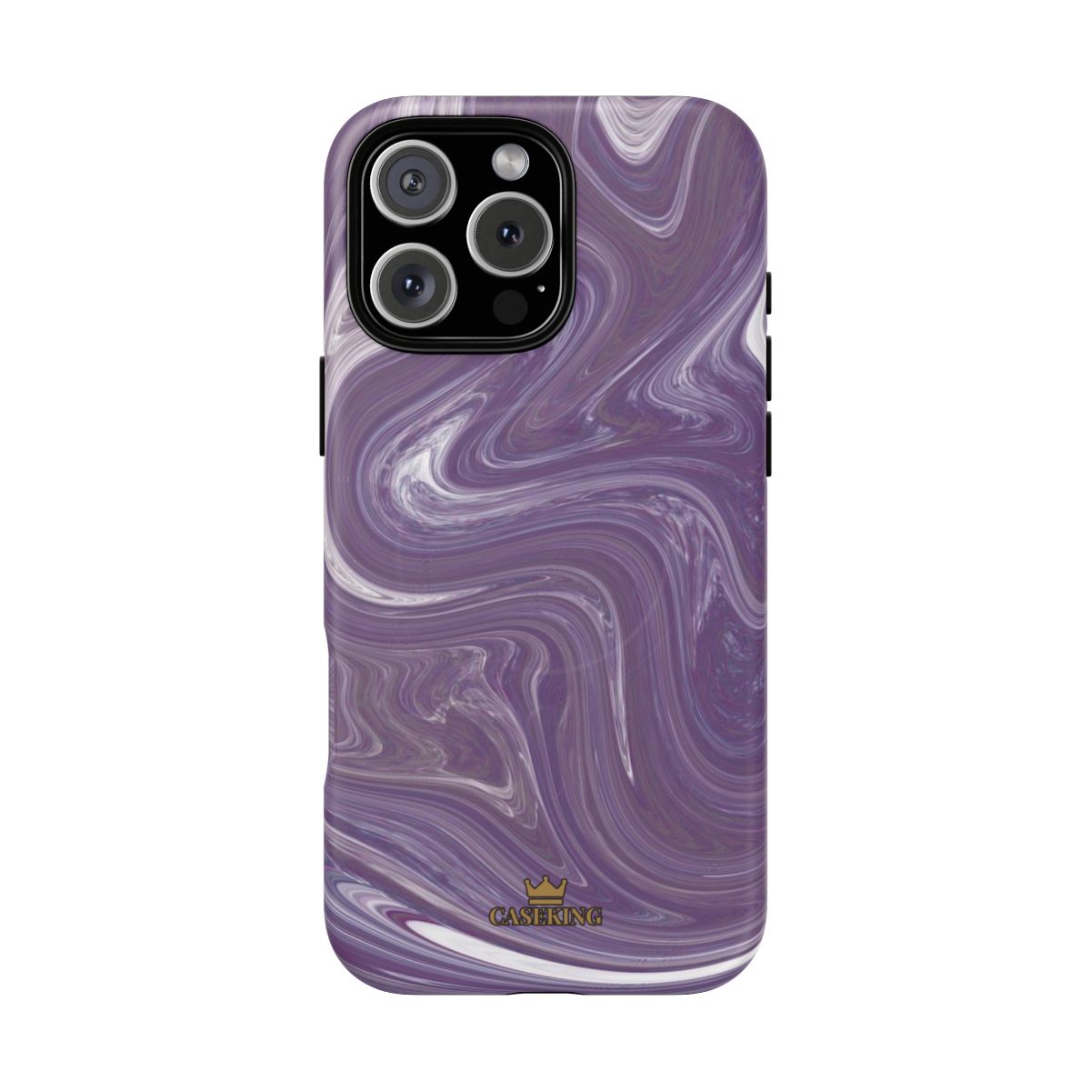 Purple Swirl MagSafe-compatible tough case on iPhone 16 Pro Max, matte finish