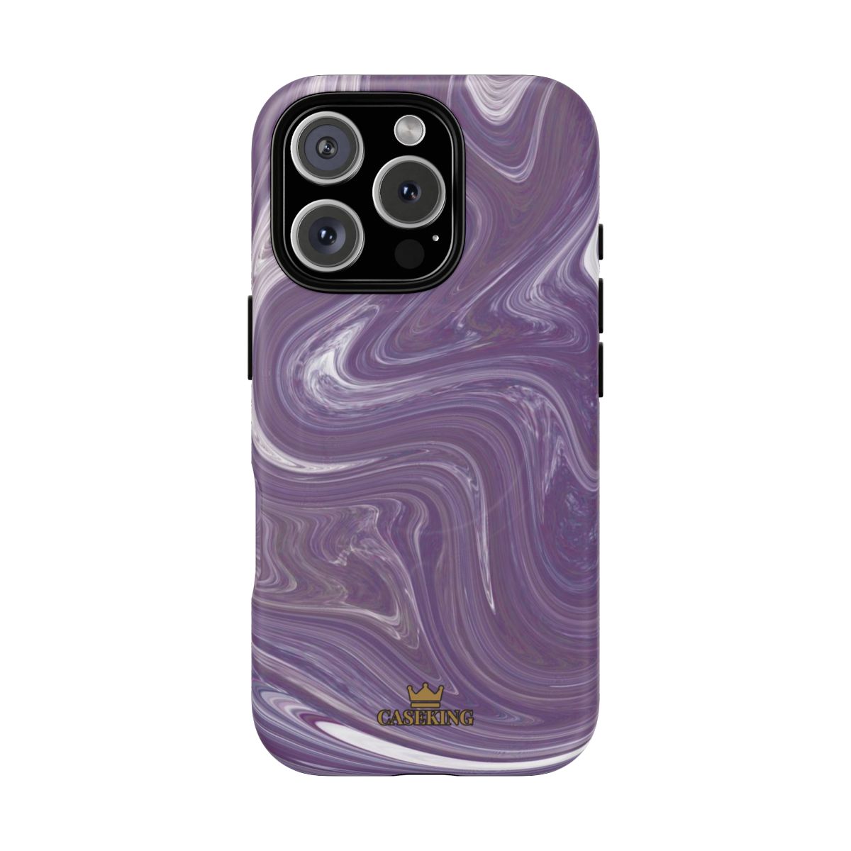 Purple Swirl MagSafe-compatible tough case on iPhone 16 Pro, matte finish