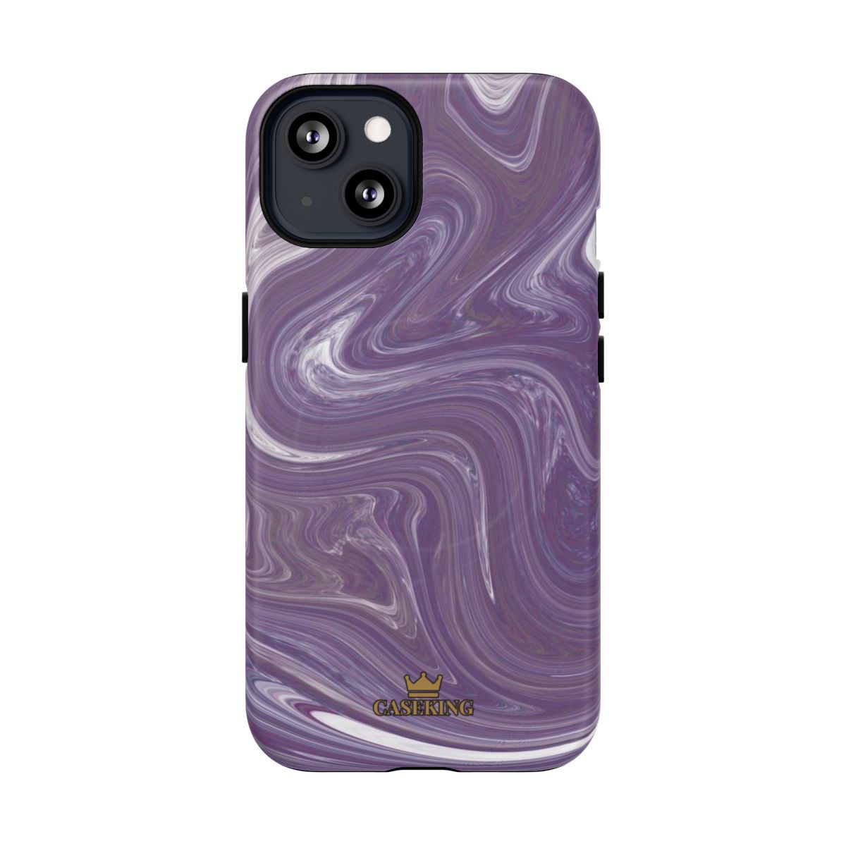 Purple Swirl MagSafe-compatible tough case on iPhone 13, matte finish