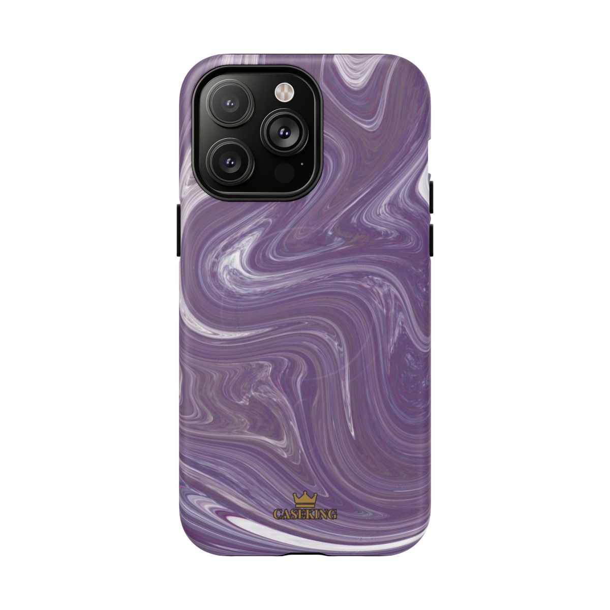 Purple Swirl MagSafe-compatible tough case on iPhone 14 Pro Max, matte finish
