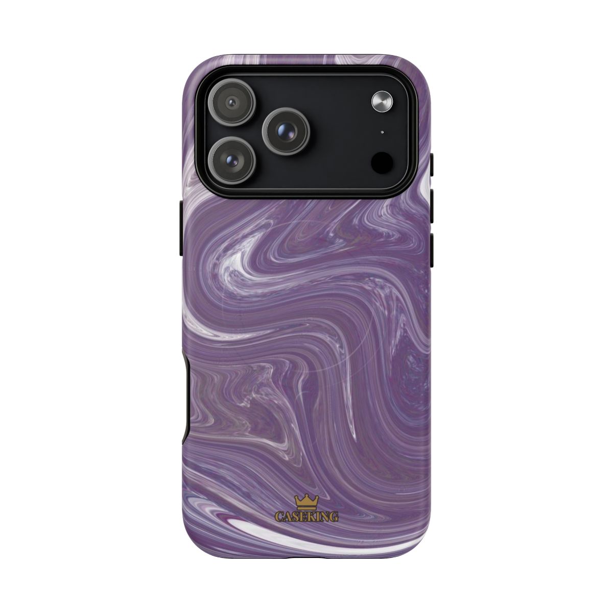 Purple Swirl MagSafe-compatible tough case on iPhone 17 Pro Max, matte finish