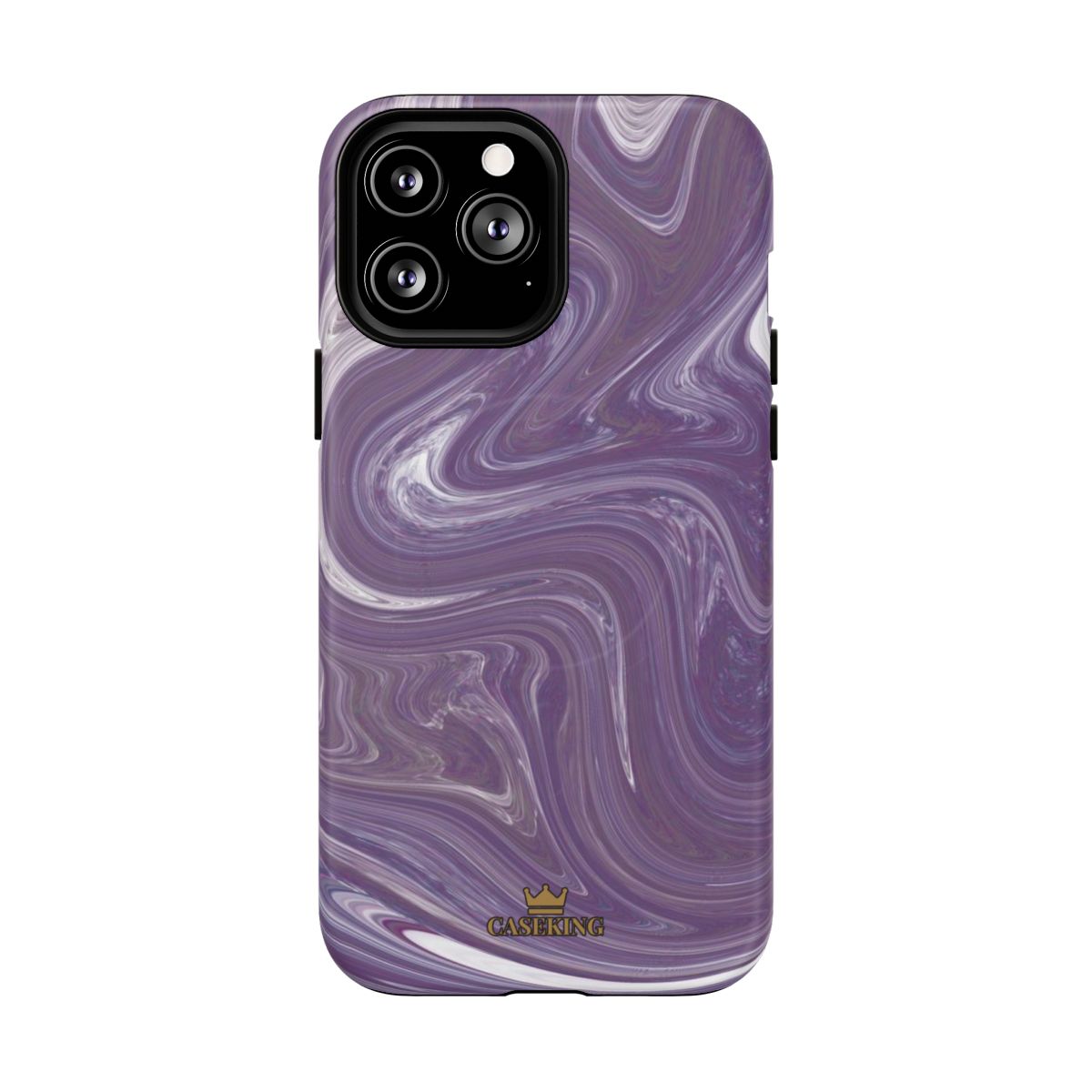 Purple Swirl MagSafe-compatible tough case on iPhone 13 Pro Max, matte finish