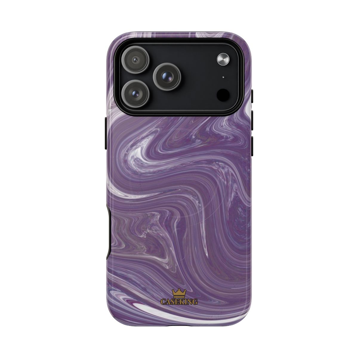 Purple Swirl MagSafe-compatible tough case on iPhone 18 Pro Max, glossy finish