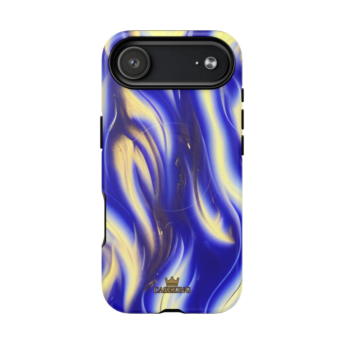 Royal Blue Swirl MagSafe-compatible tough case on iPhone 17 Air, matte finish