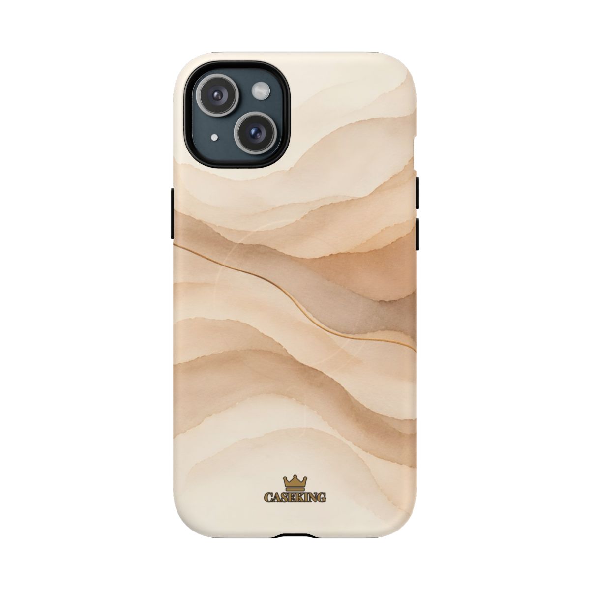 Sand Dune MagSafe-compatible tough case on iPhone 15 Plus, matte finish