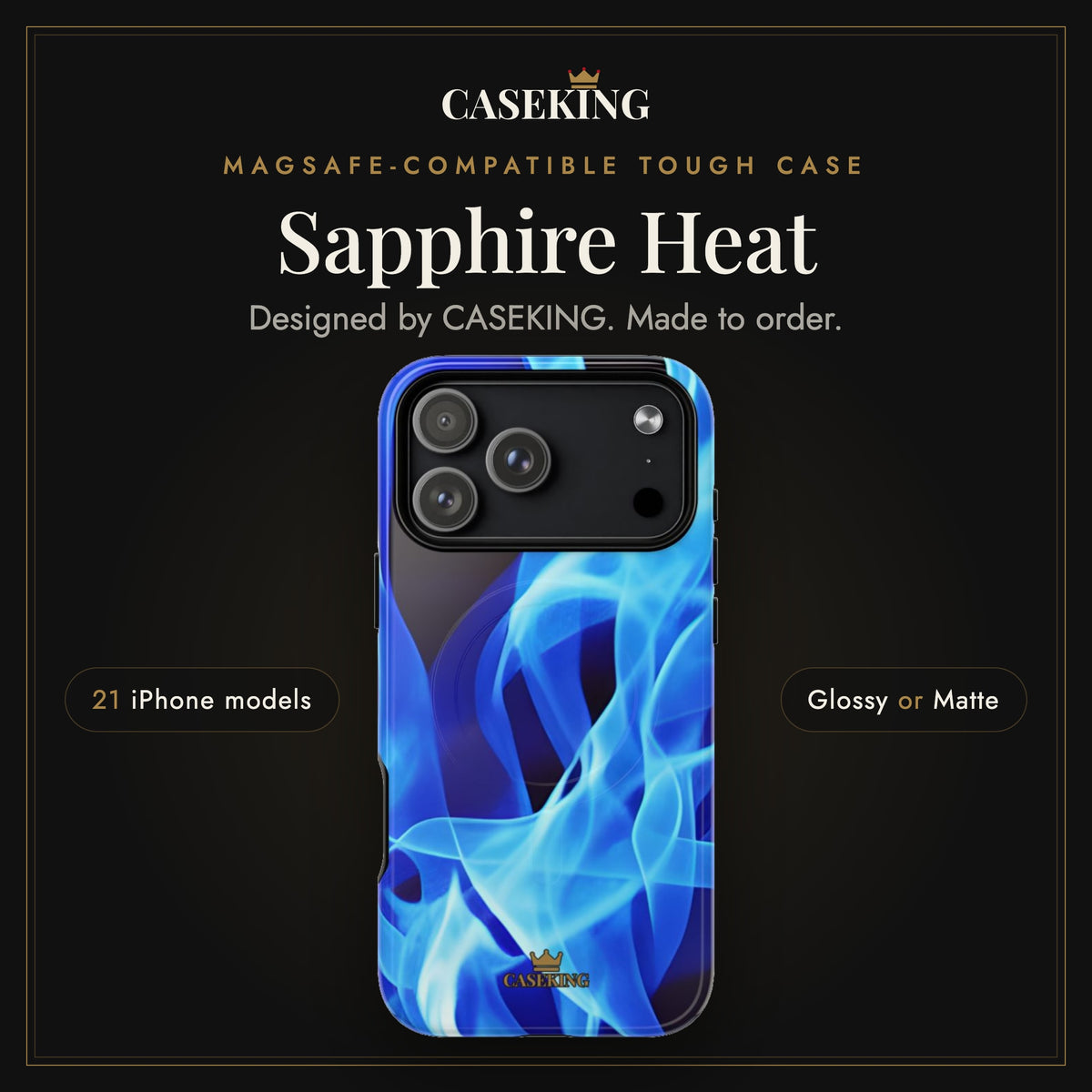 Sapphire Heat MagSafe-compatible tough case infographic 1: Hero