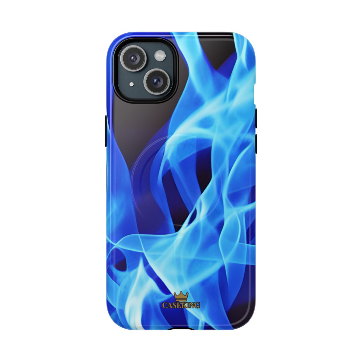Sapphire Heat MagSafe-compatible tough case on iPhone 15 Plus, glossy finish