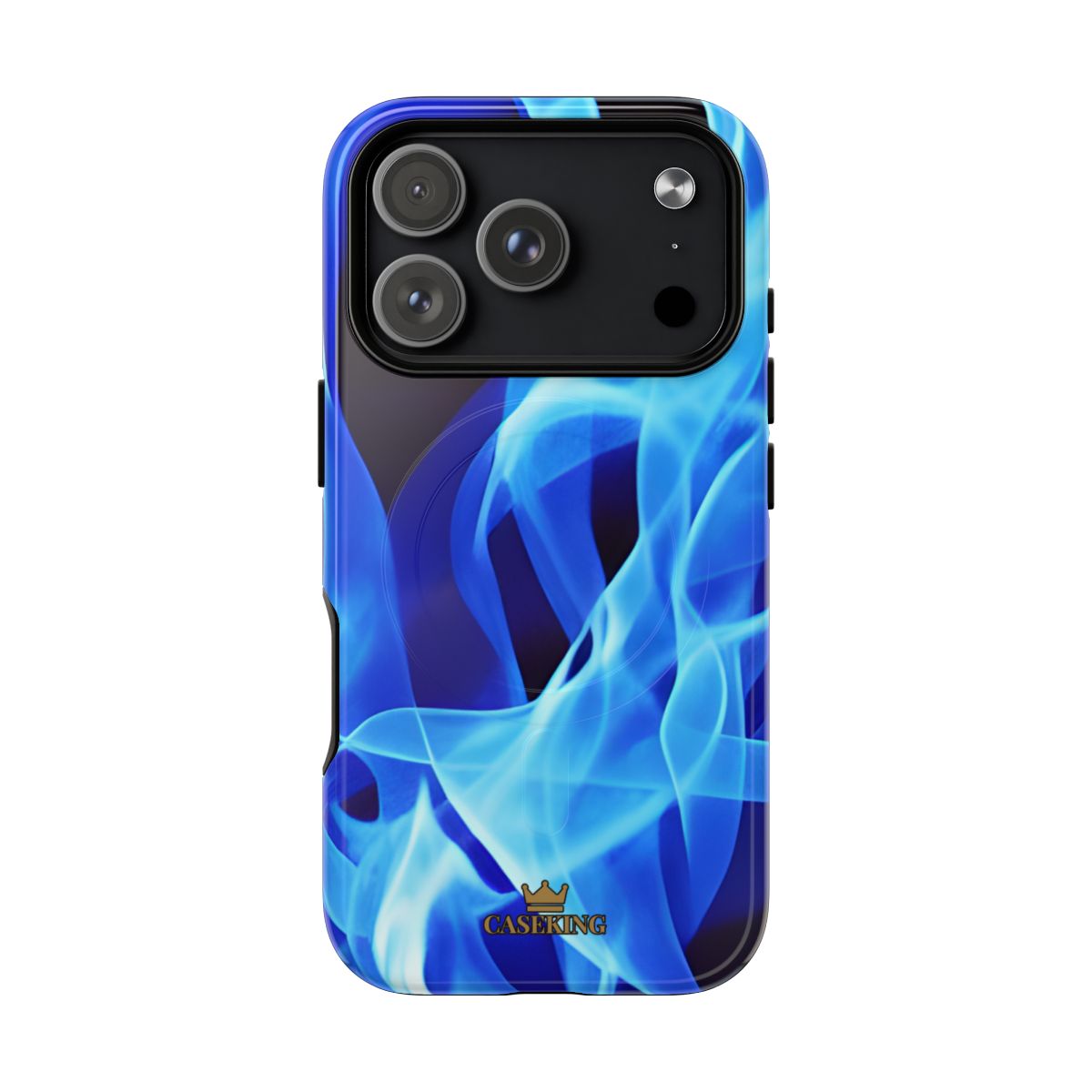 Sapphire Heat MagSafe-compatible tough case on iPhone 17 Pro, glossy finish