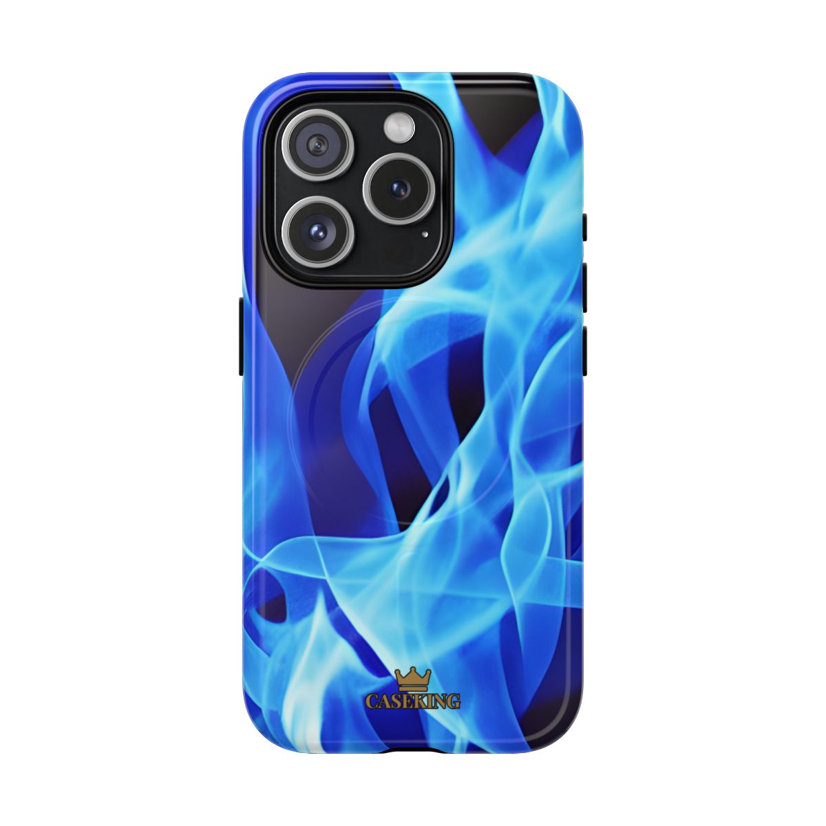 Sapphire Heat MagSafe-compatible tough case on iPhone 15 Pro, glossy finish