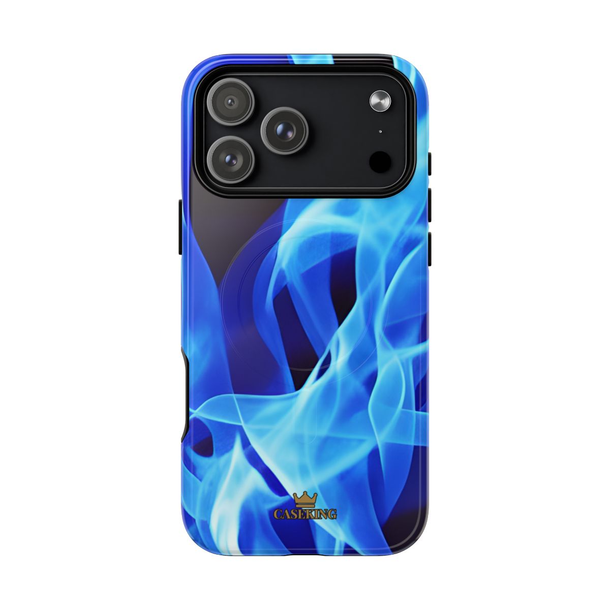 Sapphire Heat MagSafe-compatible tough case on iPhone 17 Pro Max, glossy finish