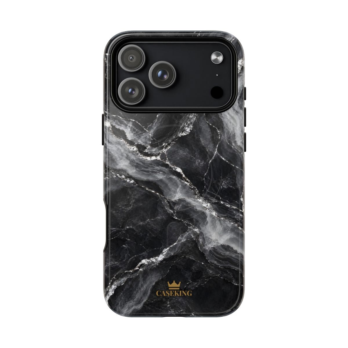 Silver Stone MagSafe-compatible tough case on iPhone 18 Pro Max, glossy finish