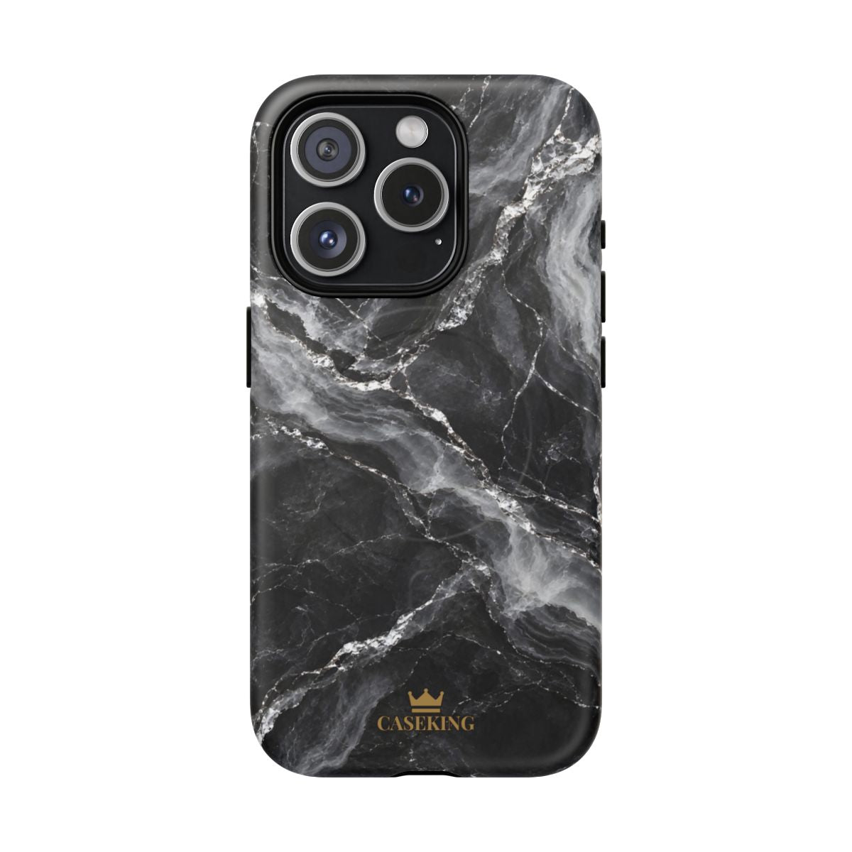 Silver Stone MagSafe-compatible tough case on iPhone 15 Pro, matte finish