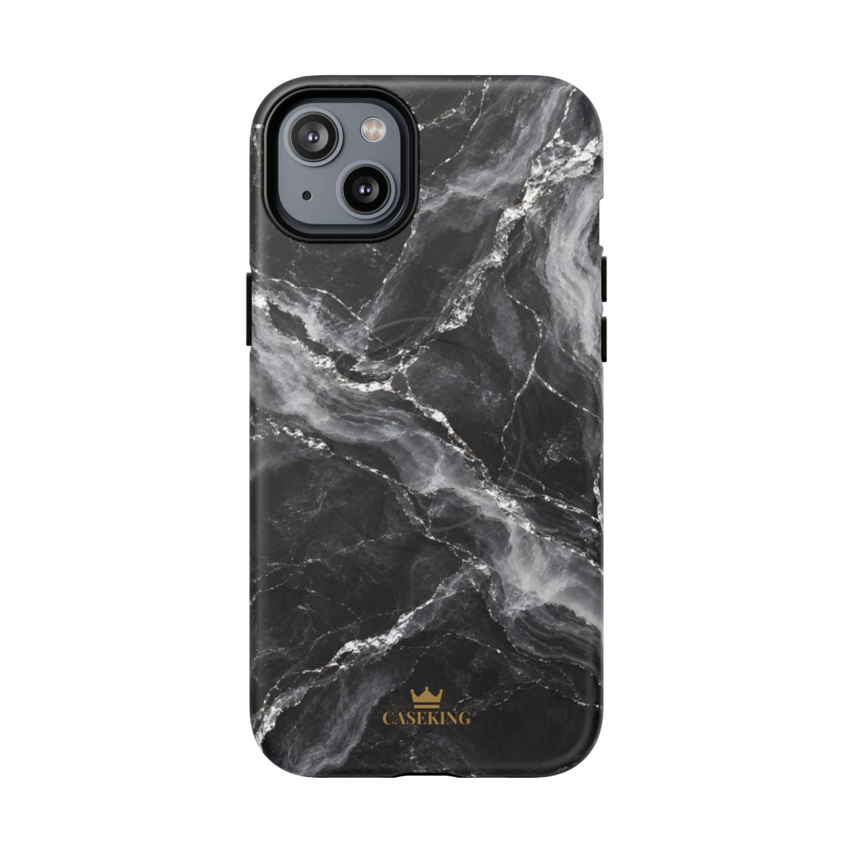 Silver Stone MagSafe-compatible tough case on iPhone 14 Plus, matte finish