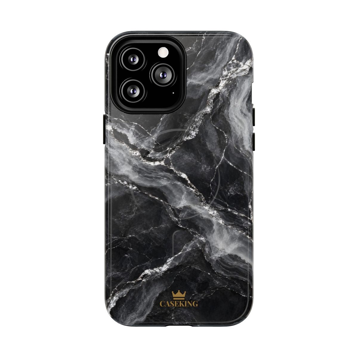 Silver Stone MagSafe-compatible tough case on iPhone 13 Pro Max, glossy finish
