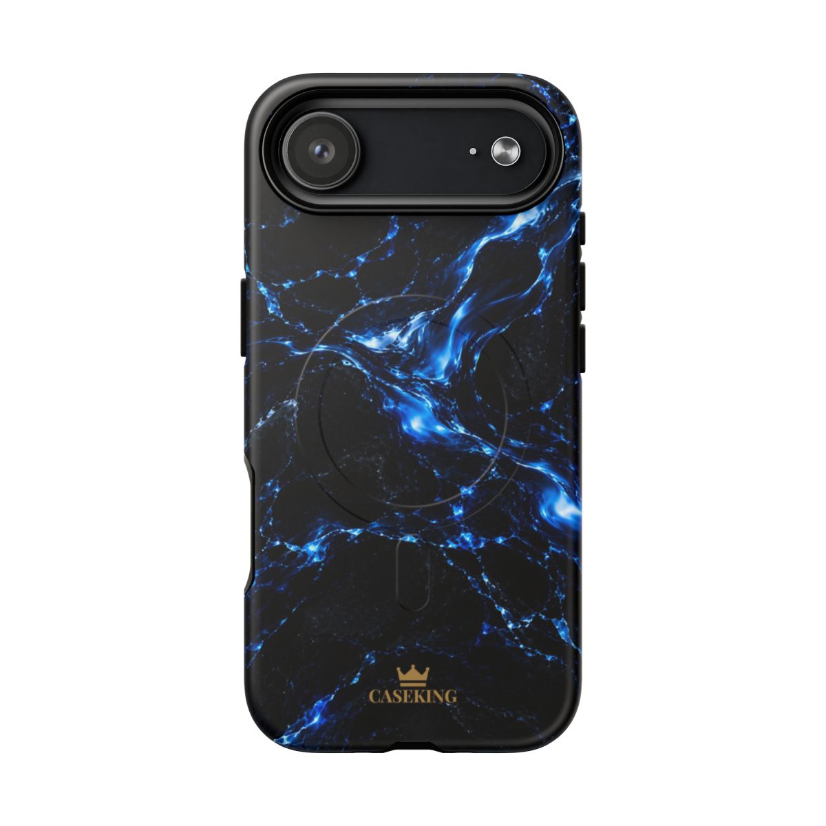 Solar Blue MagSafe-compatible tough case on iPhone 17 Air, matte finish