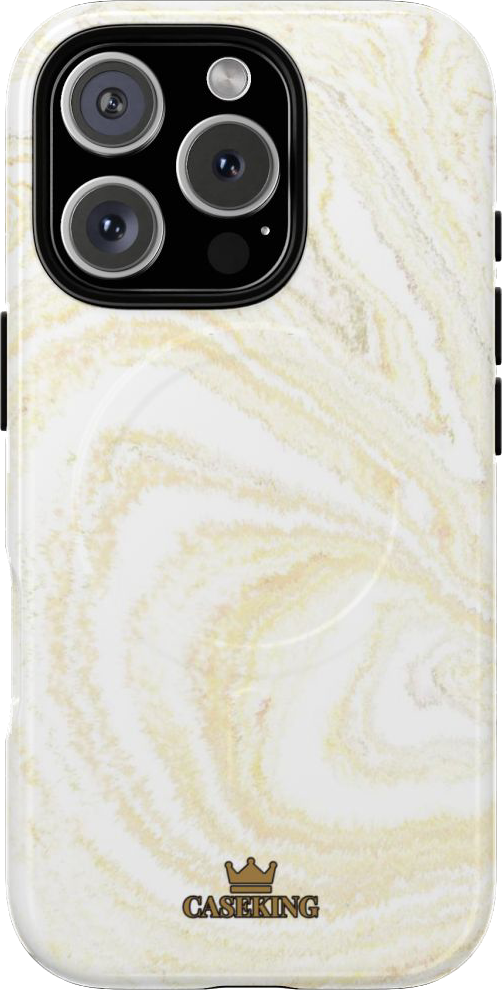 CASEKING white & gold marble MagSafe-compatible tough case