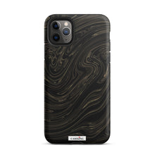 Load image into Gallery viewer, Black &amp; Gold Marble  iPhone Case
